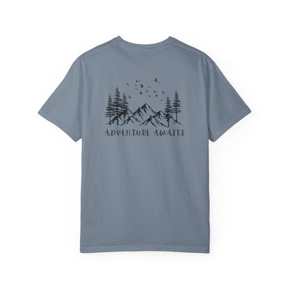 Adventure Awaits T‑Shirt — Mountain & Pine Graphic Tee (Elevation Outfitters)