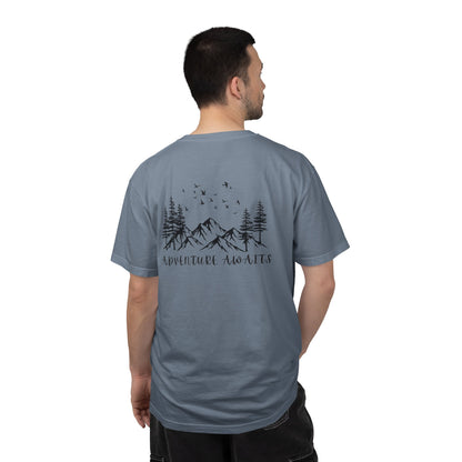 Adventure Awaits T‑Shirt — Mountain & Pine Graphic Tee (Elevation Outfitters)