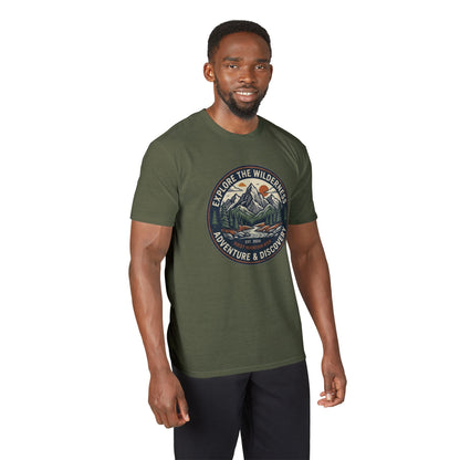 Explore the Wilderness Adventure T-Shirt — Adventure & Discovery Mountain Graphic