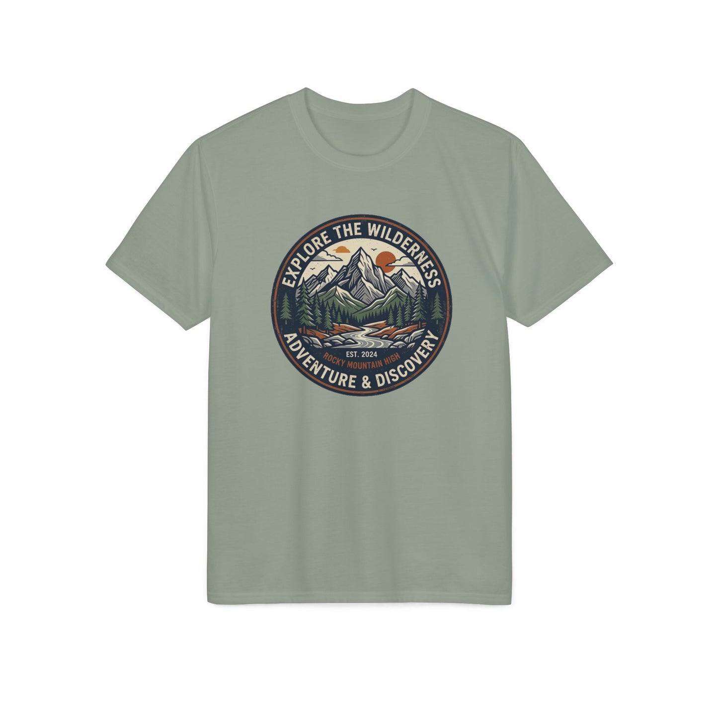 Explore the Wilderness Adventure T-Shirt — Adventure & Discovery Mountain Graphic