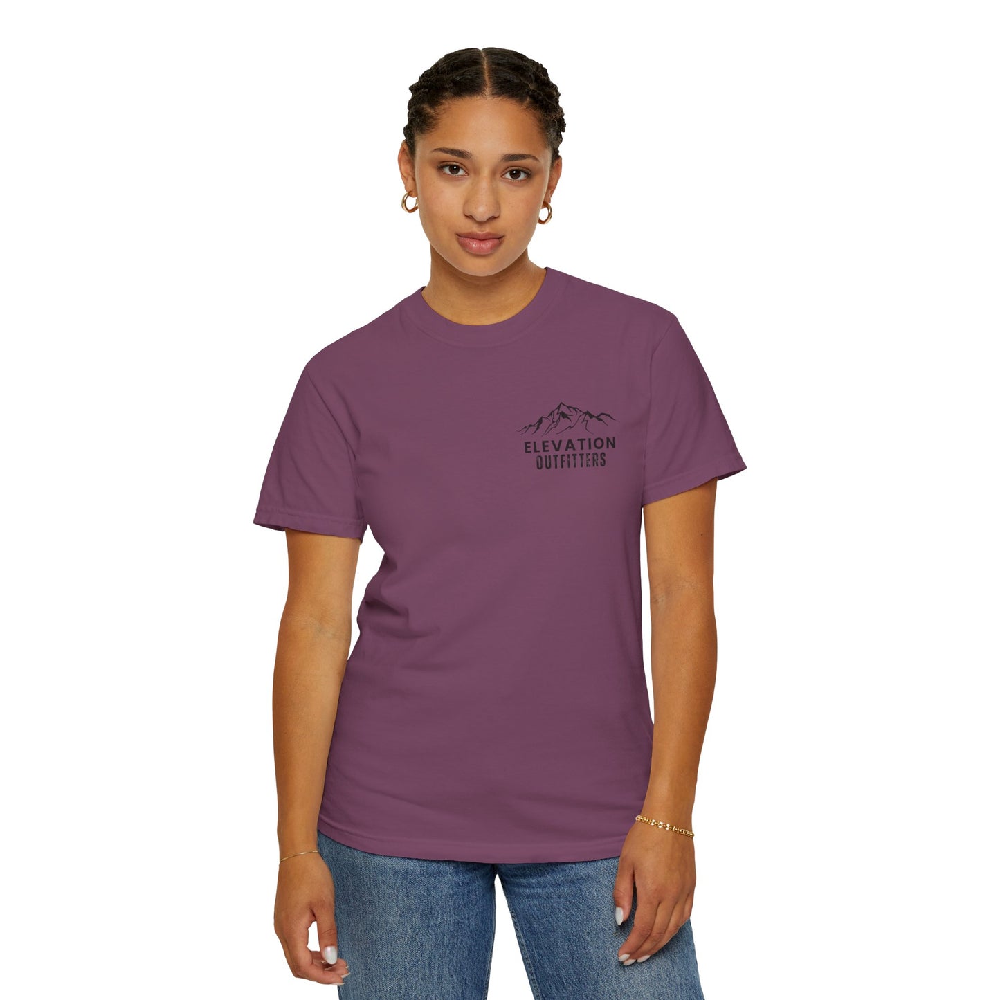 Adventure Awaits T‑Shirt — Mountain & Pine Graphic Tee (Elevation Outfitters)