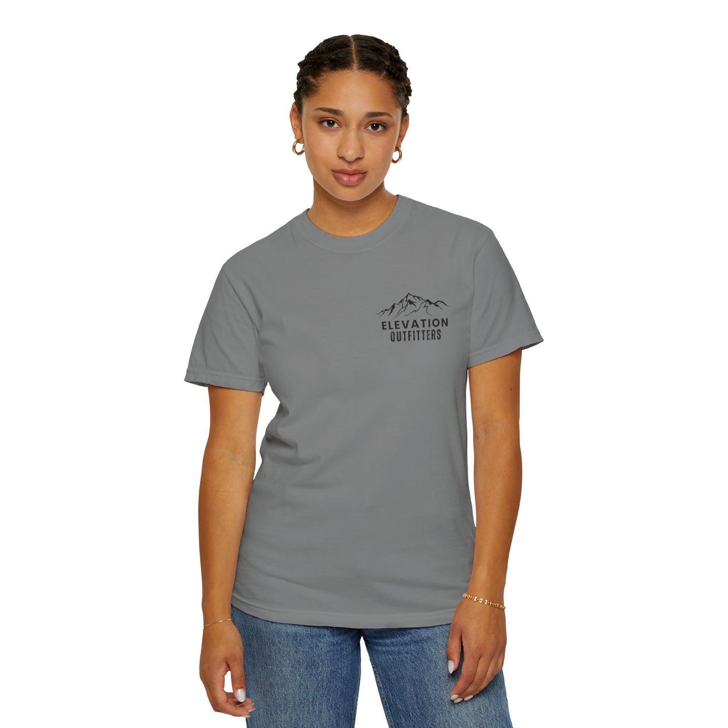 Adventure Awaits T‑Shirt — Mountain & Pine Graphic Tee (Elevation Outfitters)