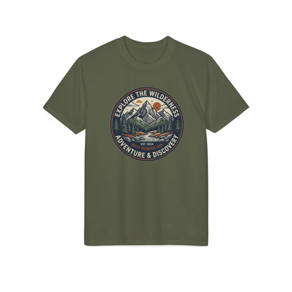 Explore the Wilderness Adventure T-Shirt — Adventure & Discovery Mountain Graphic