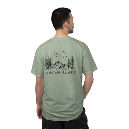 Adventure Awaits T‑Shirt — Mountain & Pine Graphic Tee (Elevation Outfitters)