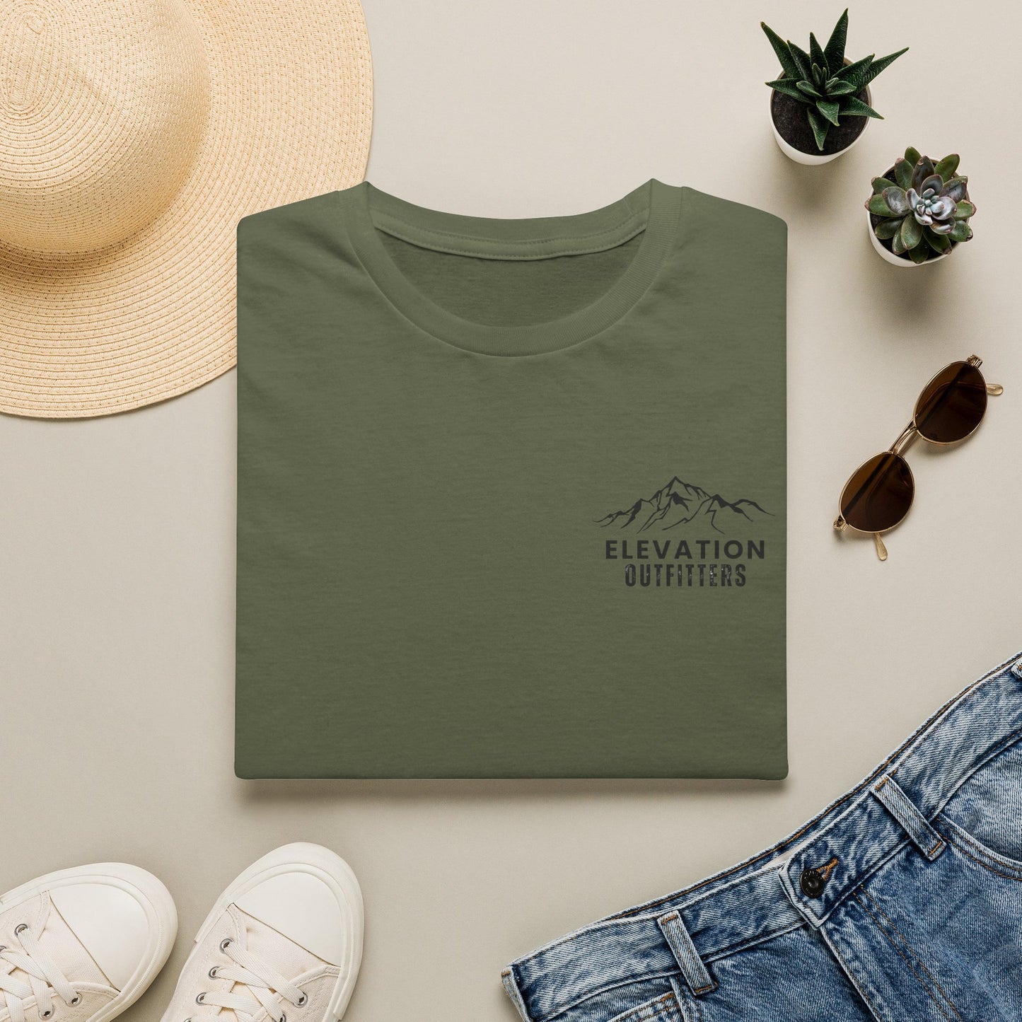 Elevation Outfitters Mountain Logo T‑Shirt — Casual Outdoor Adventure Tee