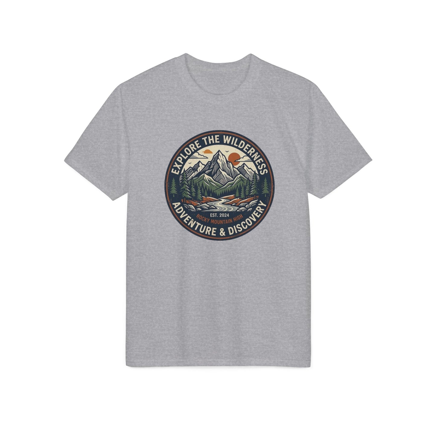 Explore the Wilderness Adventure T-Shirt — Adventure & Discovery Mountain Graphic
