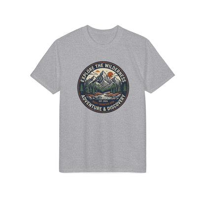 Explore the Wilderness Adventure T-Shirt — Adventure & Discovery Mountain Graphic