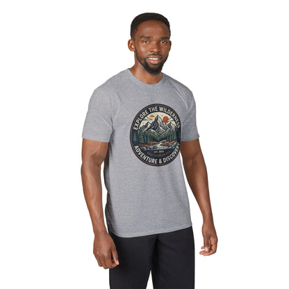 Explore the Wilderness Adventure T-Shirt — Adventure & Discovery Mountain Graphic